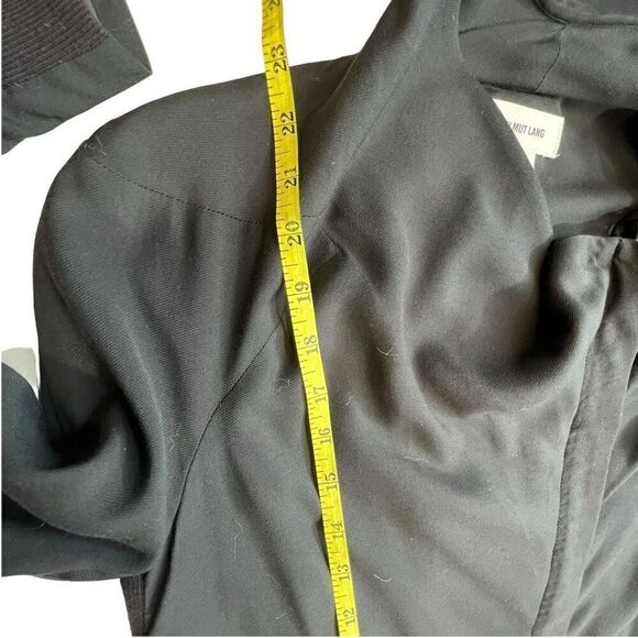 Helmut Lang Womens Asymmetrical Shawl Collar Moto Style Jacket Black Size Medium - Picture 7 of 11